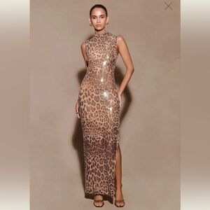 Meshki Brown Sequin Sheath Dress for Prom